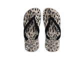 Animal print flip flops